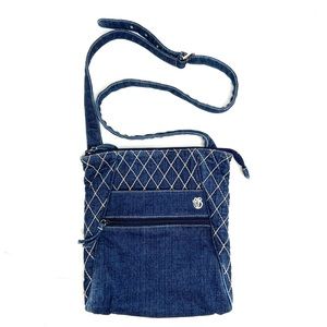 VERA BRADLEY Quilted Denim Hipster Crossbody Bag